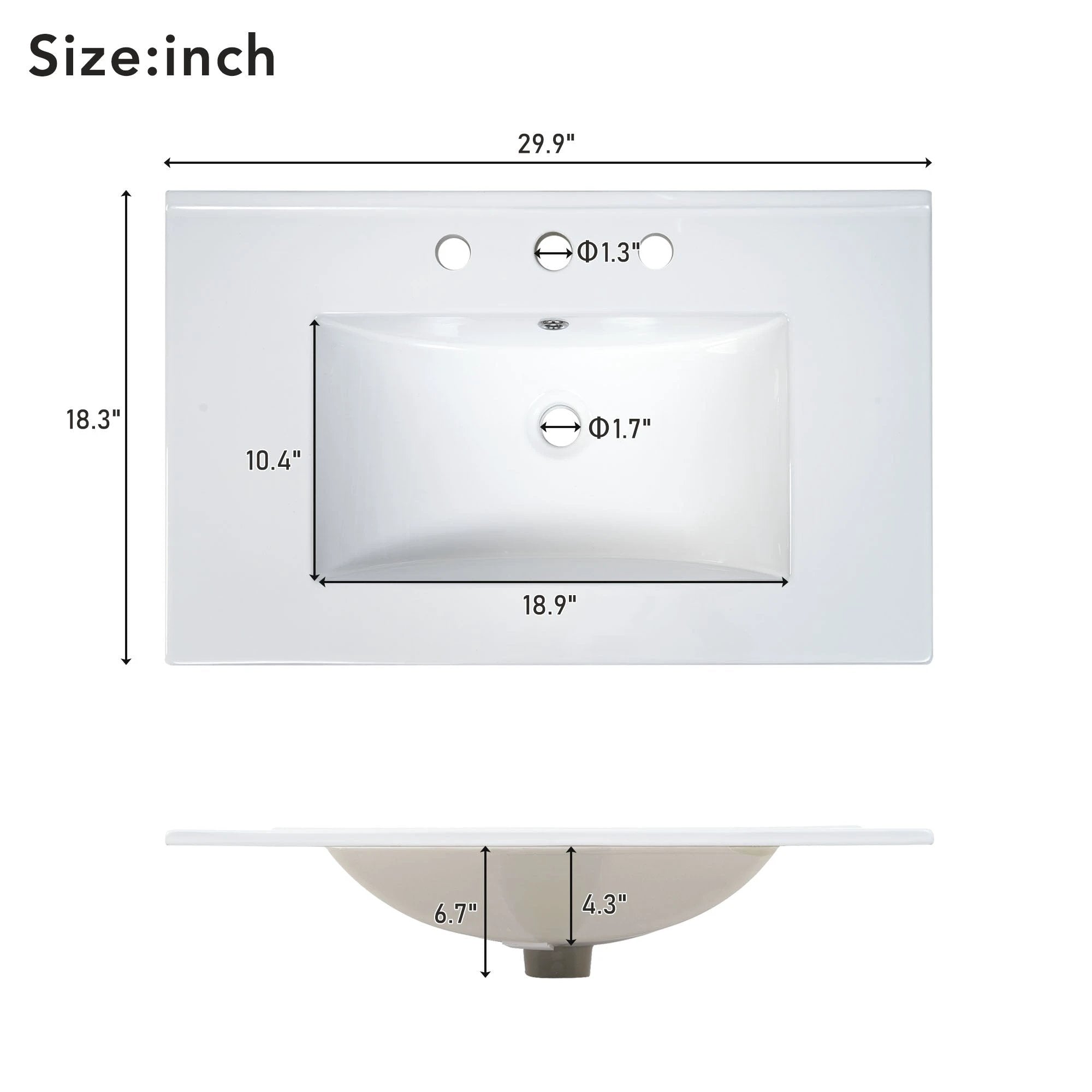 30-Inch Blue Bathroom Vanity with Ceramic Sink and Ample Storage - Ideal Choice for Small Bathrooms by eprolo
