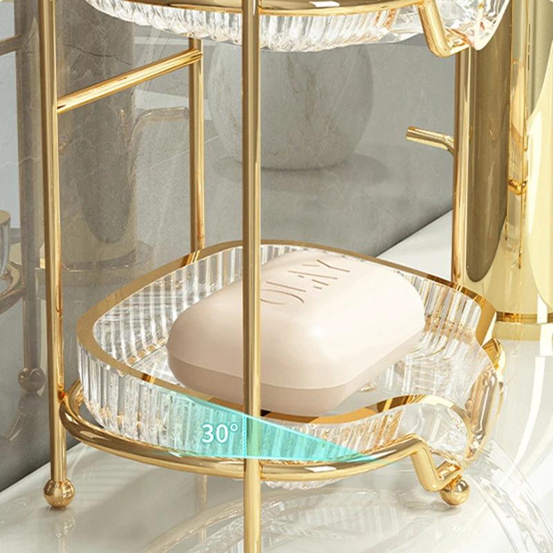 Soap box wall-mounted double-layer soap rack no punching by eprolo