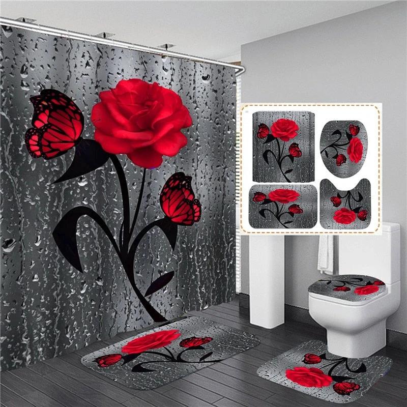 Hot HD Digital Printing Polyester Waterproof Polyester Flower Bathroom Hotel Shower Curtain by eprolo