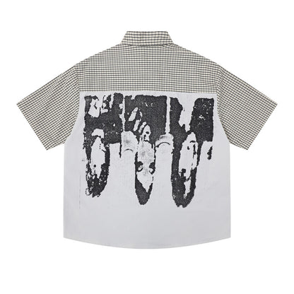 Portrait printed short sleeved shirt