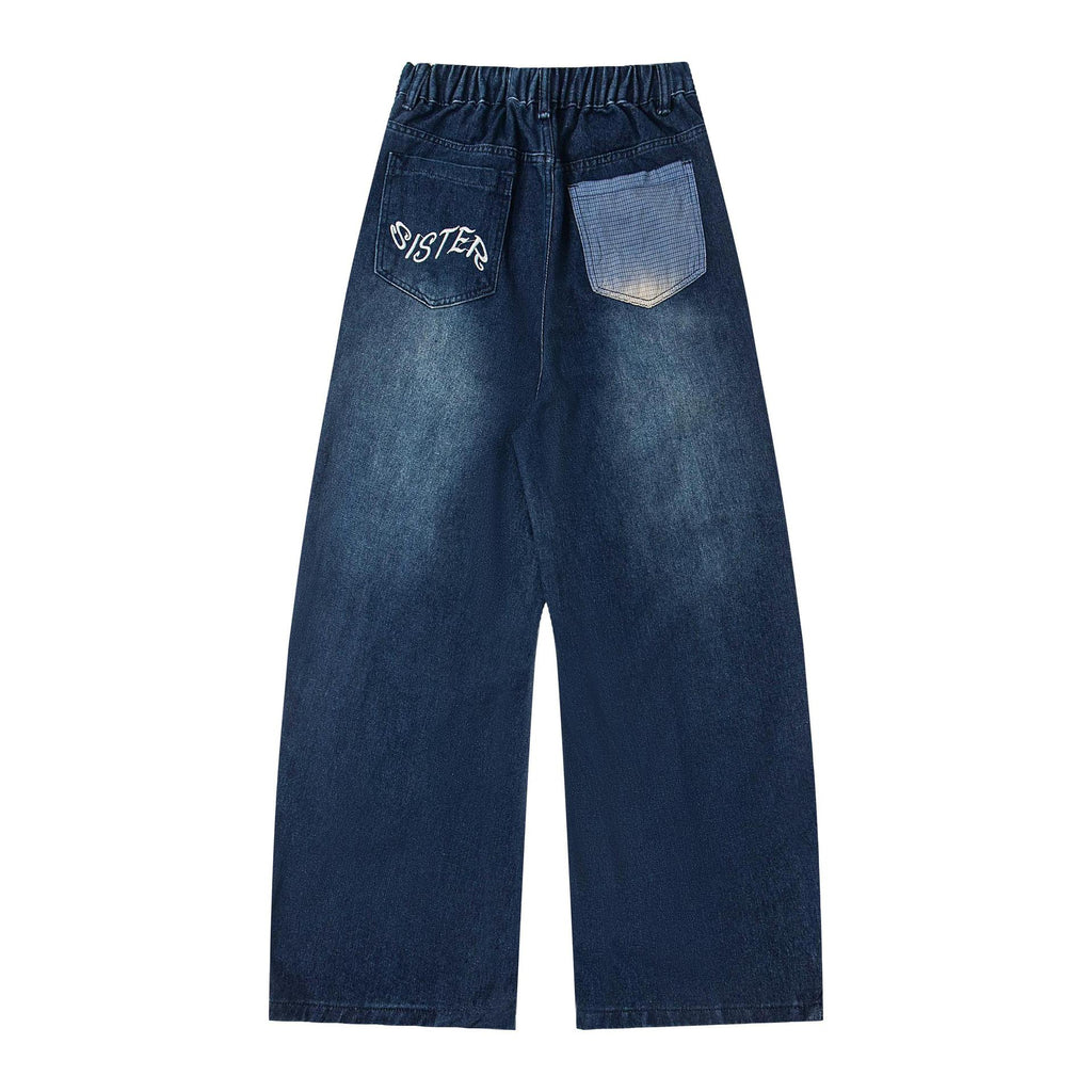 Dapeng Embroidered Cowboy Bending Knife Pants