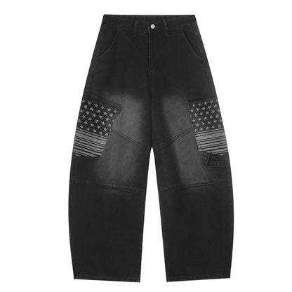 Washed denim workwear pants