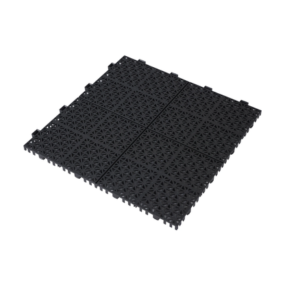12 x 12 inch black interlocking deck tiles, plastic waterproof, weighing up to 6613 pounds, with a rose pattern pack of 12 by eprolo