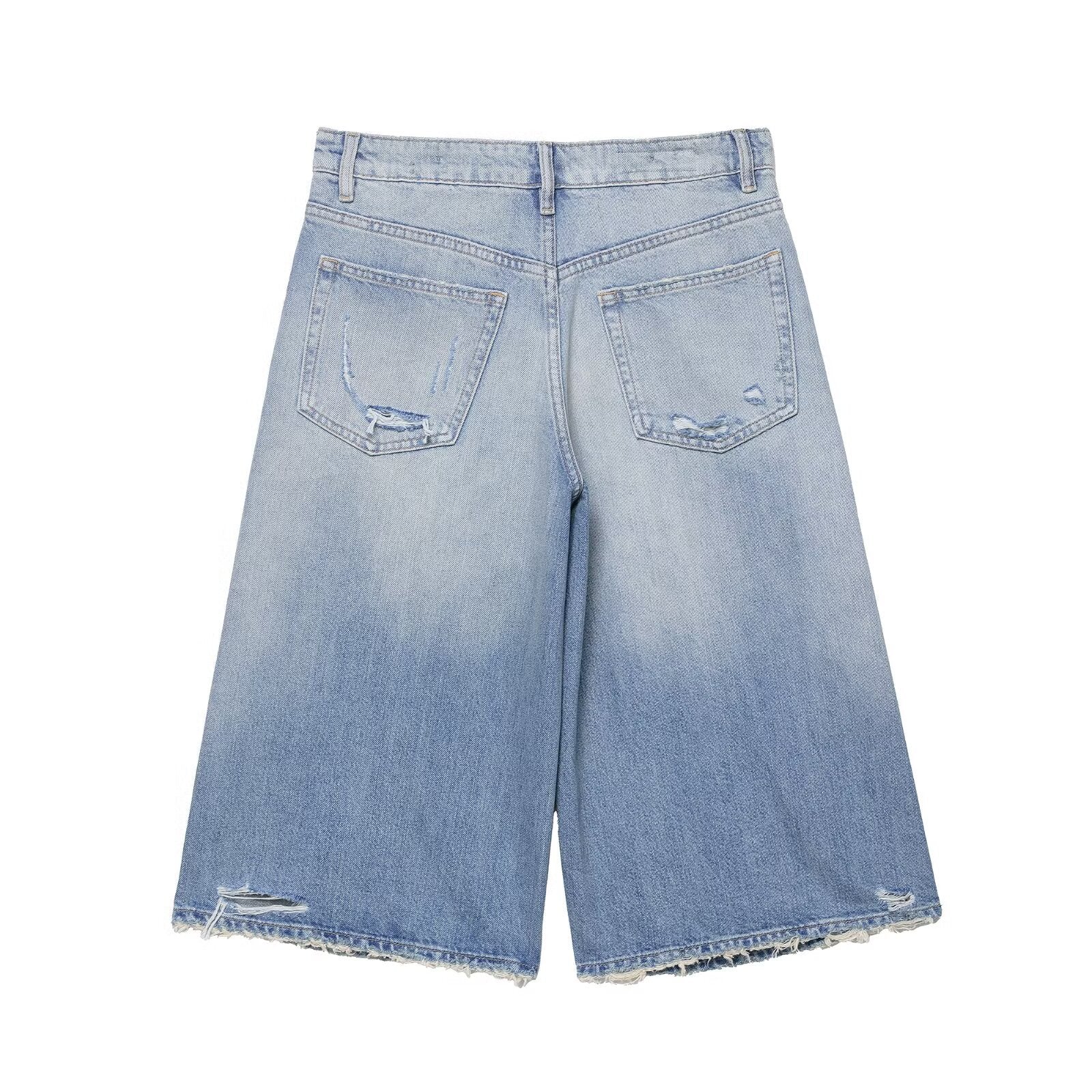 Pantalones cortos de mezclilla casuales y sueltos