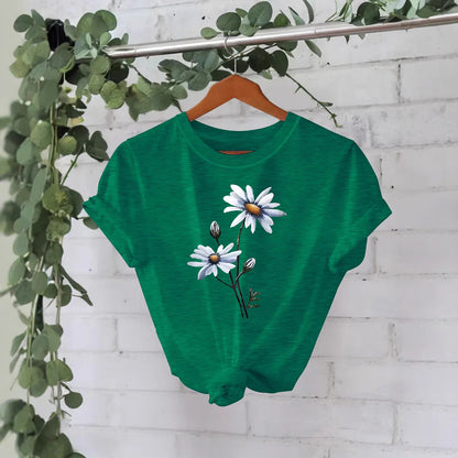 Floral printed T-shirt short sleeved shirt