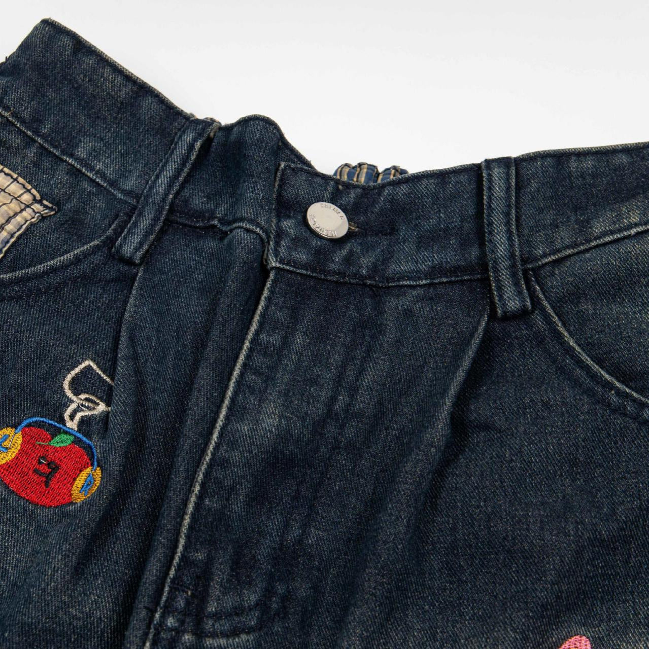 Embroidered Ins Jeans with Patchwork