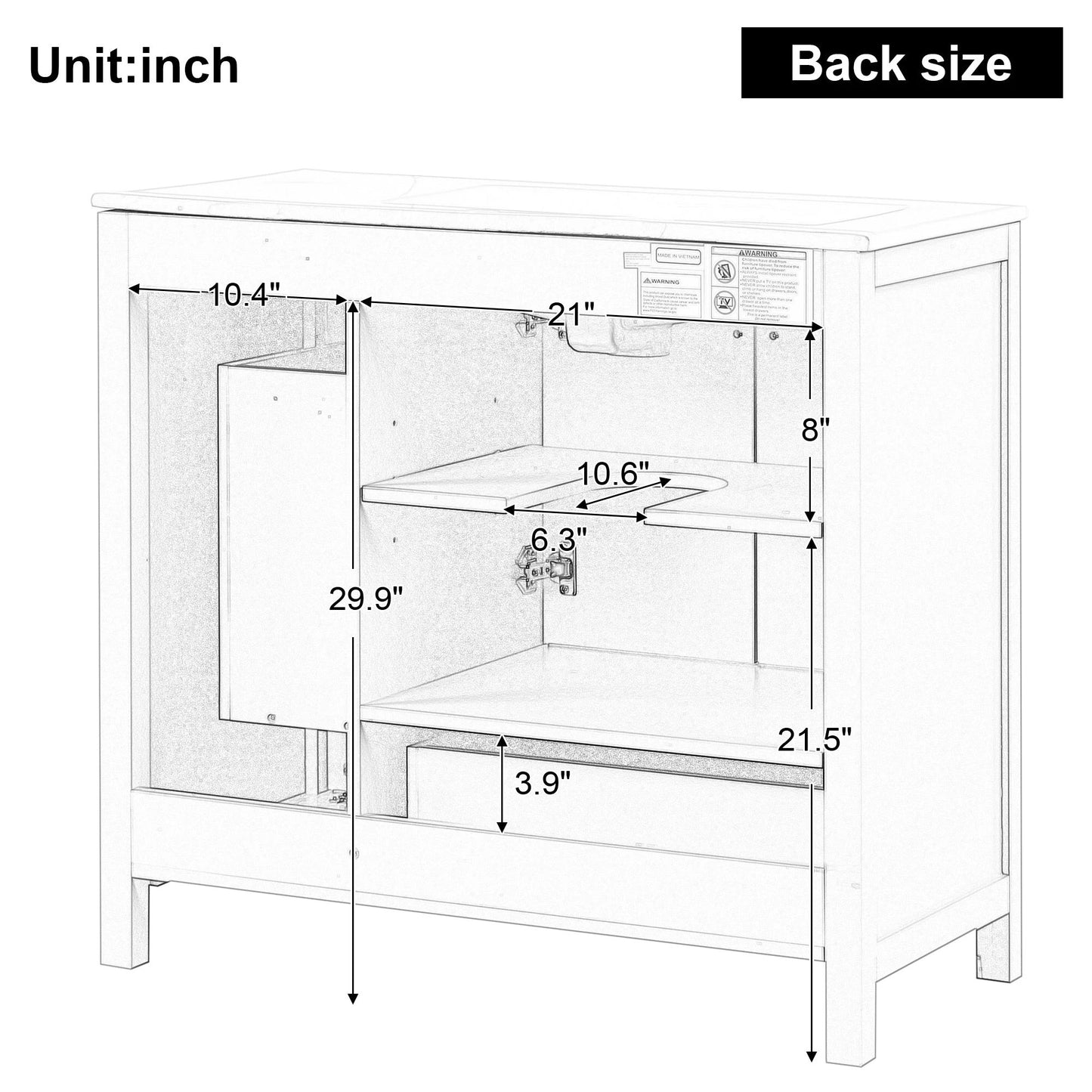 36 inch bathroom vanity with sink, one double door cabinet one large drawer and one flip drawer solid wood and MDF board, green by eprolo