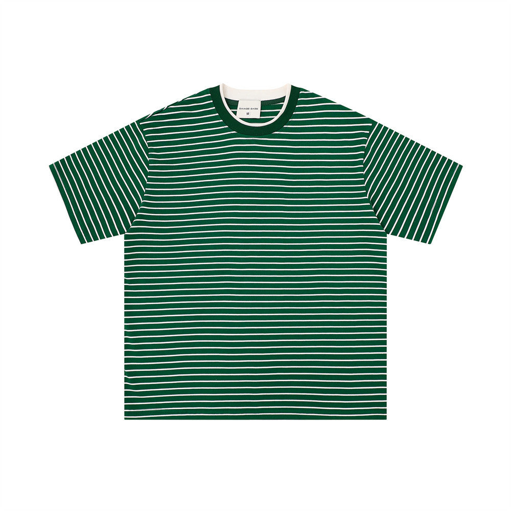 Loose striped short sleeved t-shirt