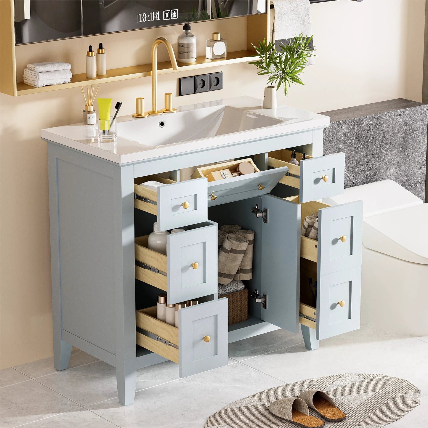 36 inch Bathroom Vanity With Resin Sink by eprolo