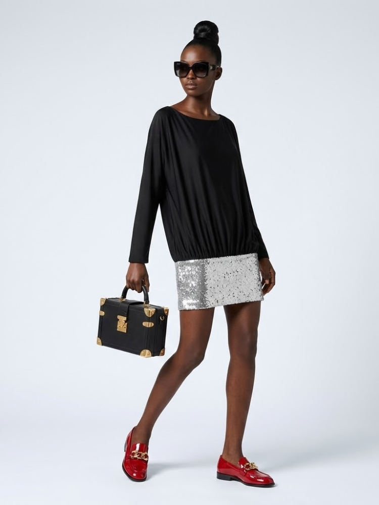 ASTOR Women's Black & Silver Dress Prêt-à-Porter BYMANYC ® New York-1