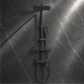 Aspire Thermostatic Rainfall & Waterfall Shower Panel Set Brass (Black)-0