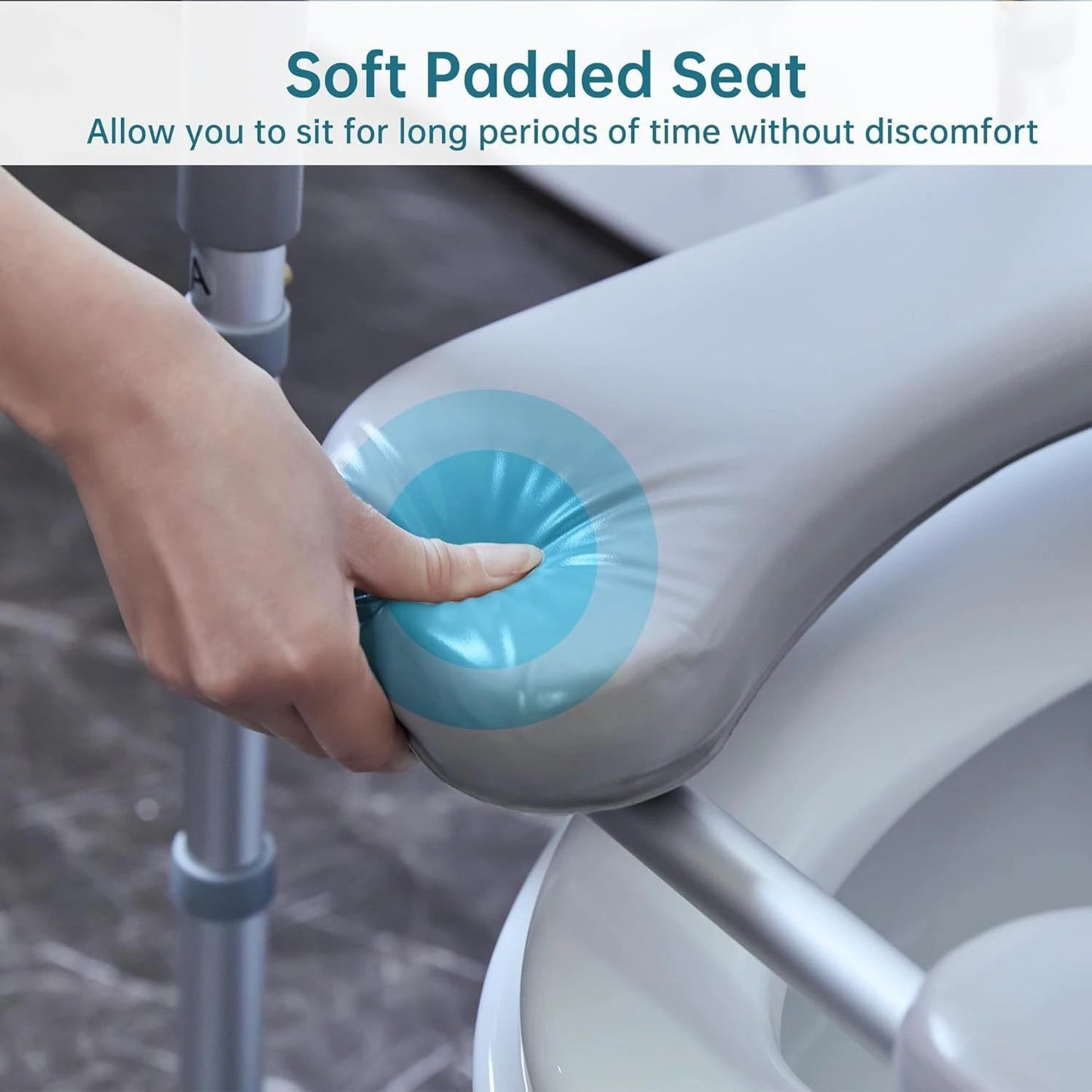 Four-in-One Toilet Chair with Safety Handle, Height-Adjustable Backrest, Commode Chair, Shower Bath Chair by eprolo