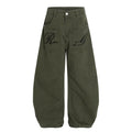 Washing Workwear Curved Knife Wide Leg Pants by eprolo