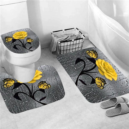 Hot HD Digital Printing Polyester Waterproof Polyester Flower Bathroom Hotel Shower Curtain by eprolo