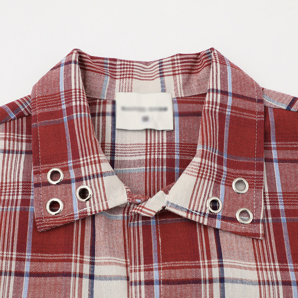 Camisa de cuadros de manga corta