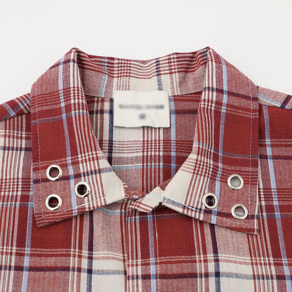 Camisa de cuadros de manga corta