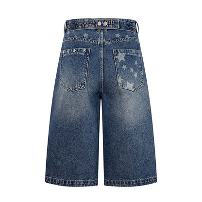 Star studded denim shorts