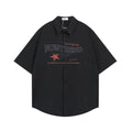 Short sleeved shirt with letter printed short sleeved T-shirt