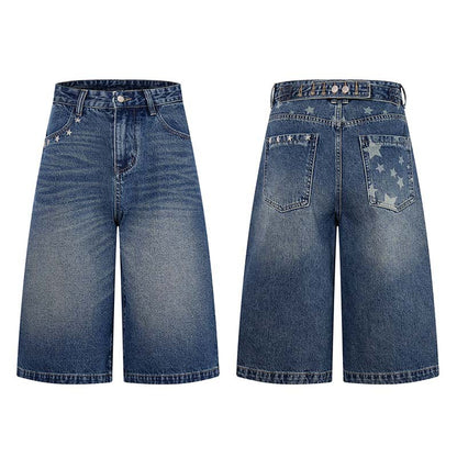 Star studded denim shorts