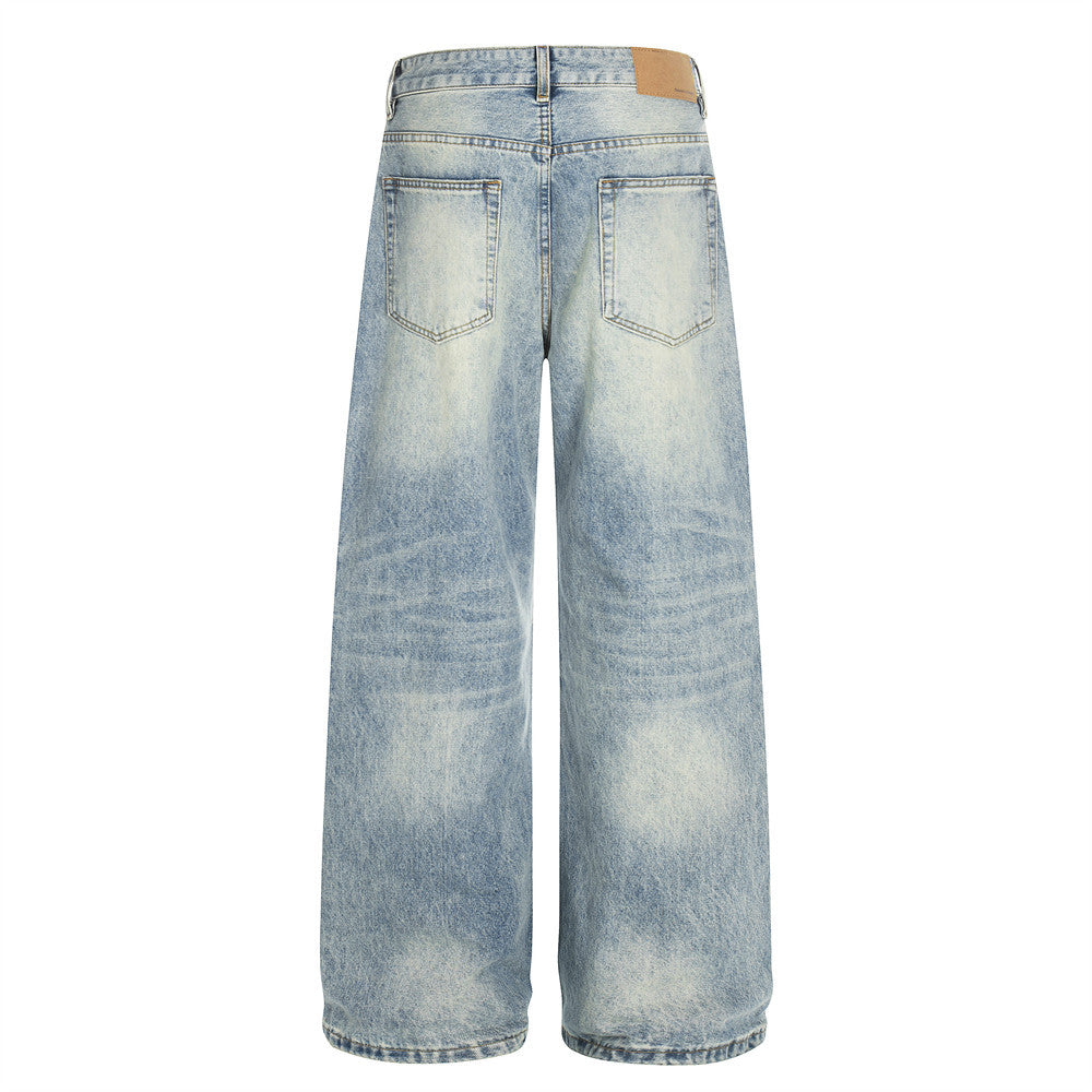 Pantalon en denim blanc délavé polonais