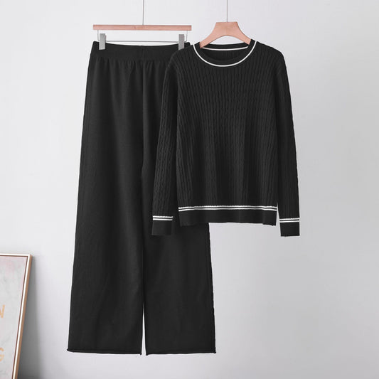 Elevate your everyday style with this sophisticated two-piece knit set