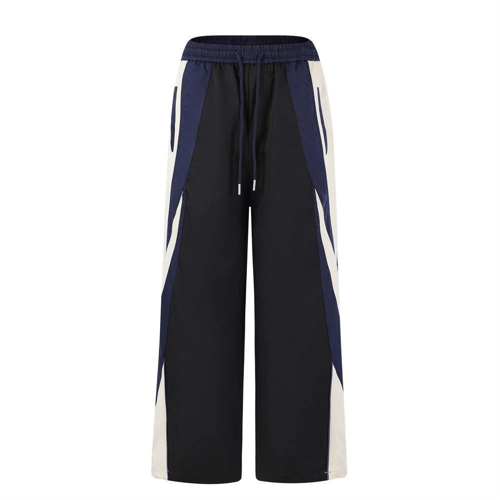 Color blocking Splicing Sports Loose Pants by eprolo