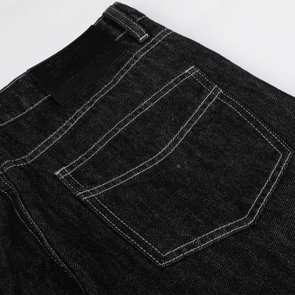 Pantalon micro-évasé décontracté en jean