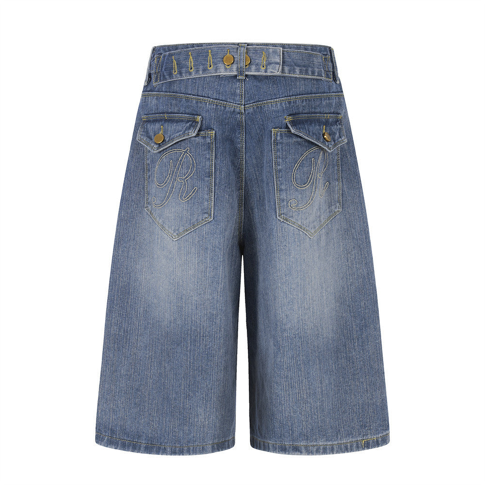 Make vintage denim cropped pants