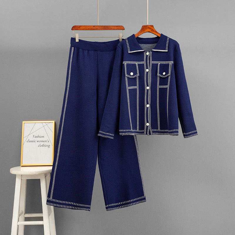 Conjunto de chaqueta suelta con cuello polo