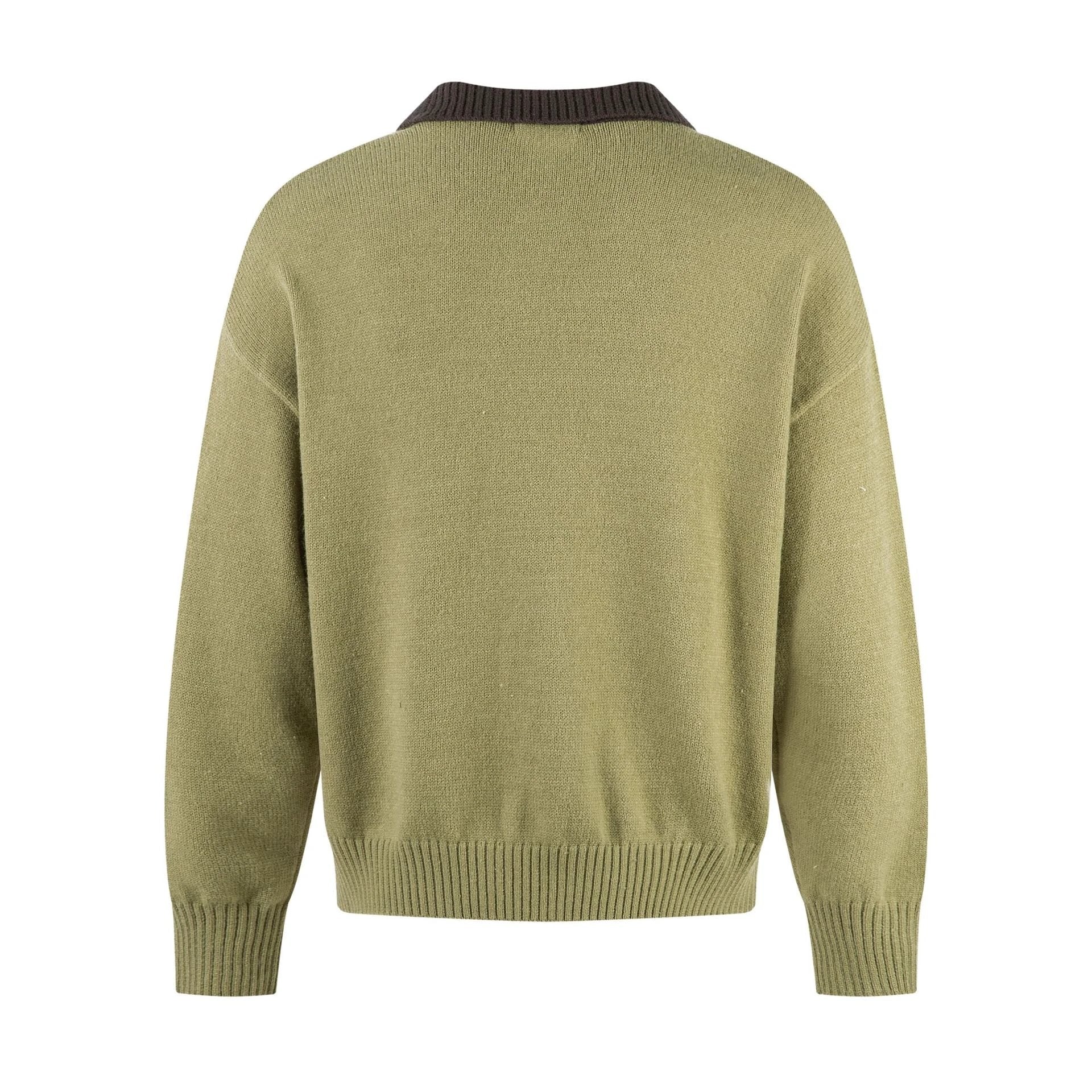 Seagull Collar Cat Jacquard Sweater for Men by eprolo