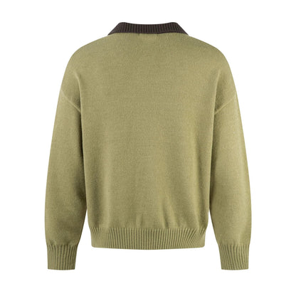 Seagull Collar Cat Jacquard Sweater for Men by eprolo