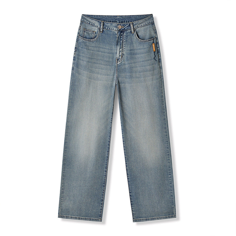 Men's Tencel Lyocell Jeans Style Loose Drape Straight Leg Pants