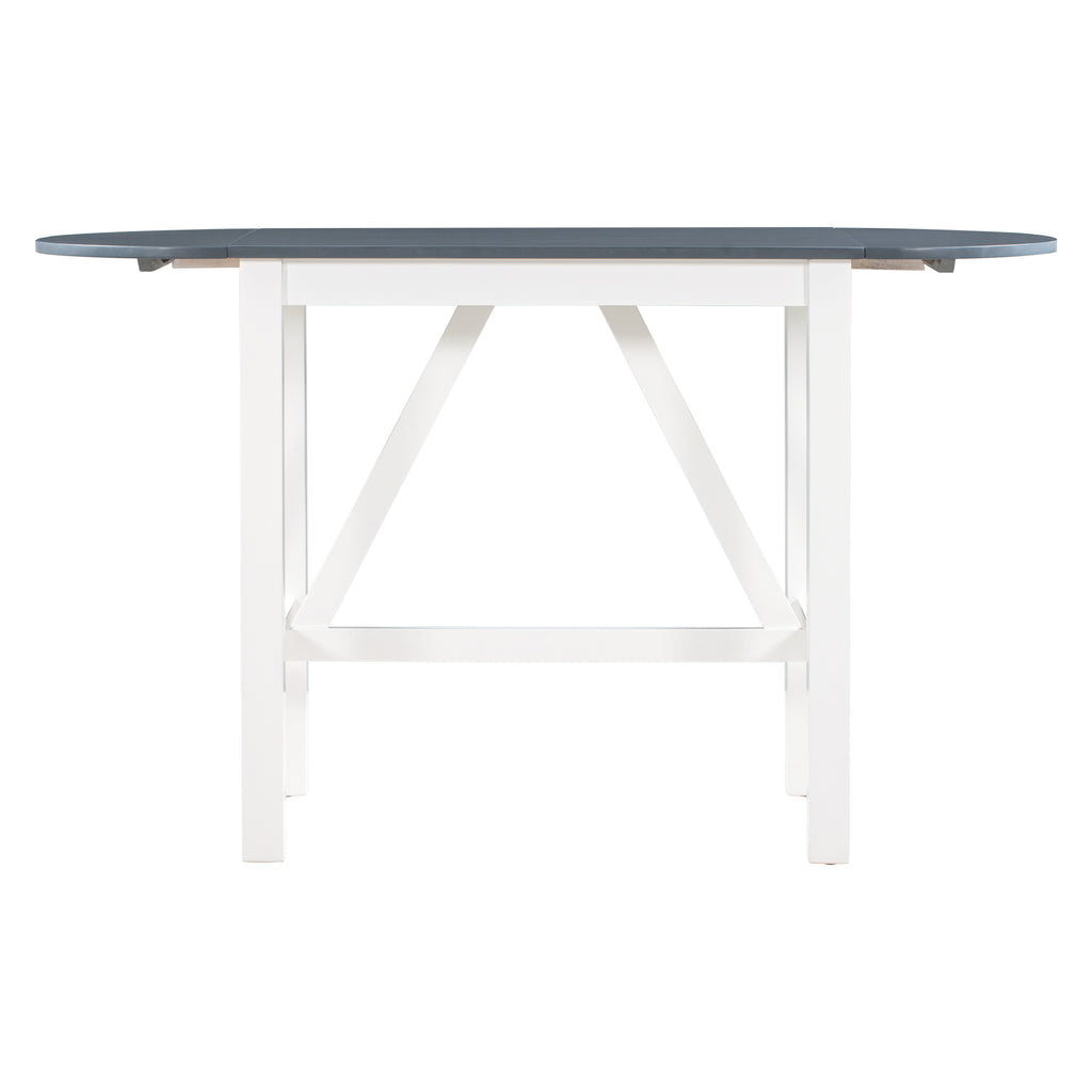 Juego de mesa de comedor de altura de mostrador de madera de 3 piezas con hojas abatibles