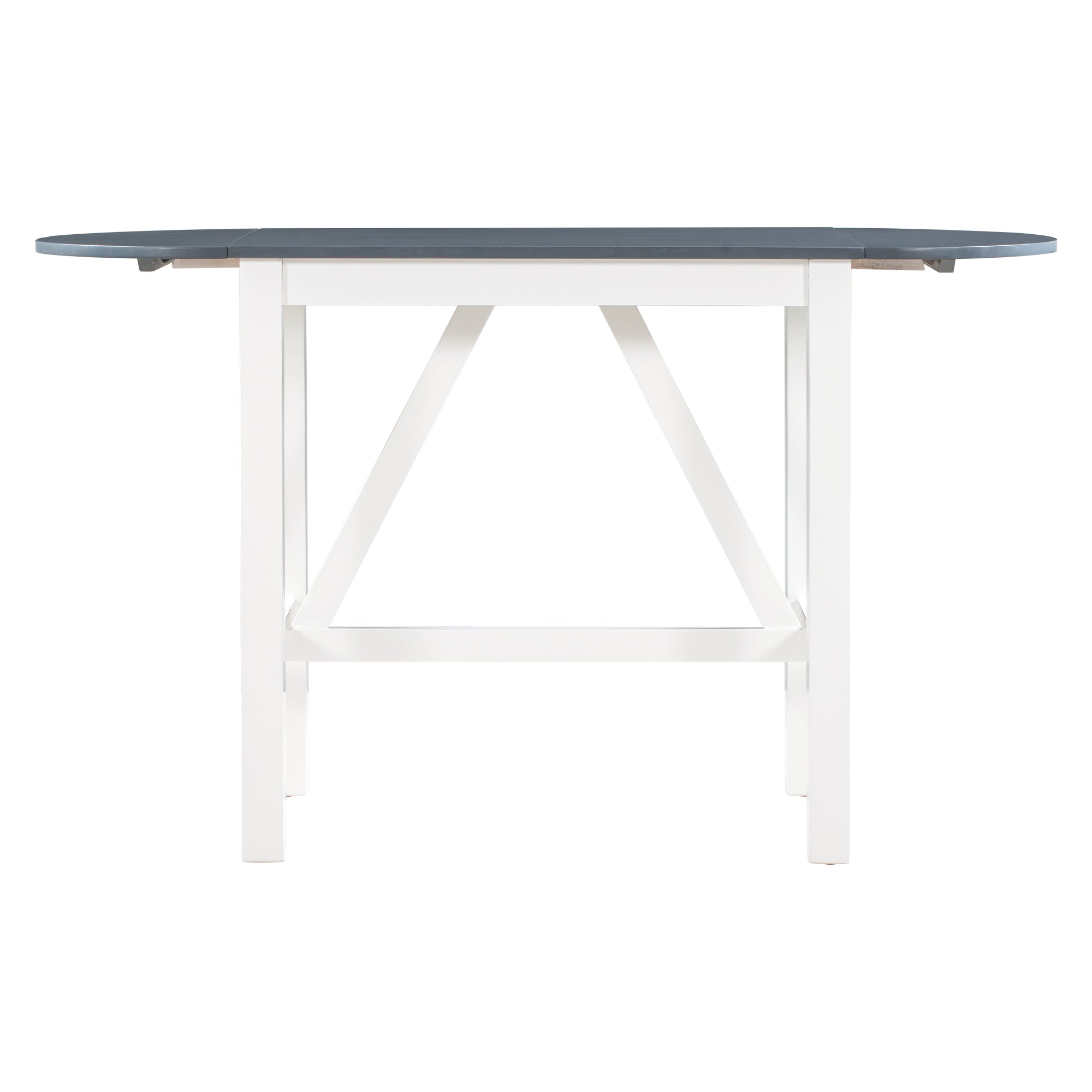 Juego de mesa de comedor de altura de mostrador de madera de 3 piezas con hojas abatibles
