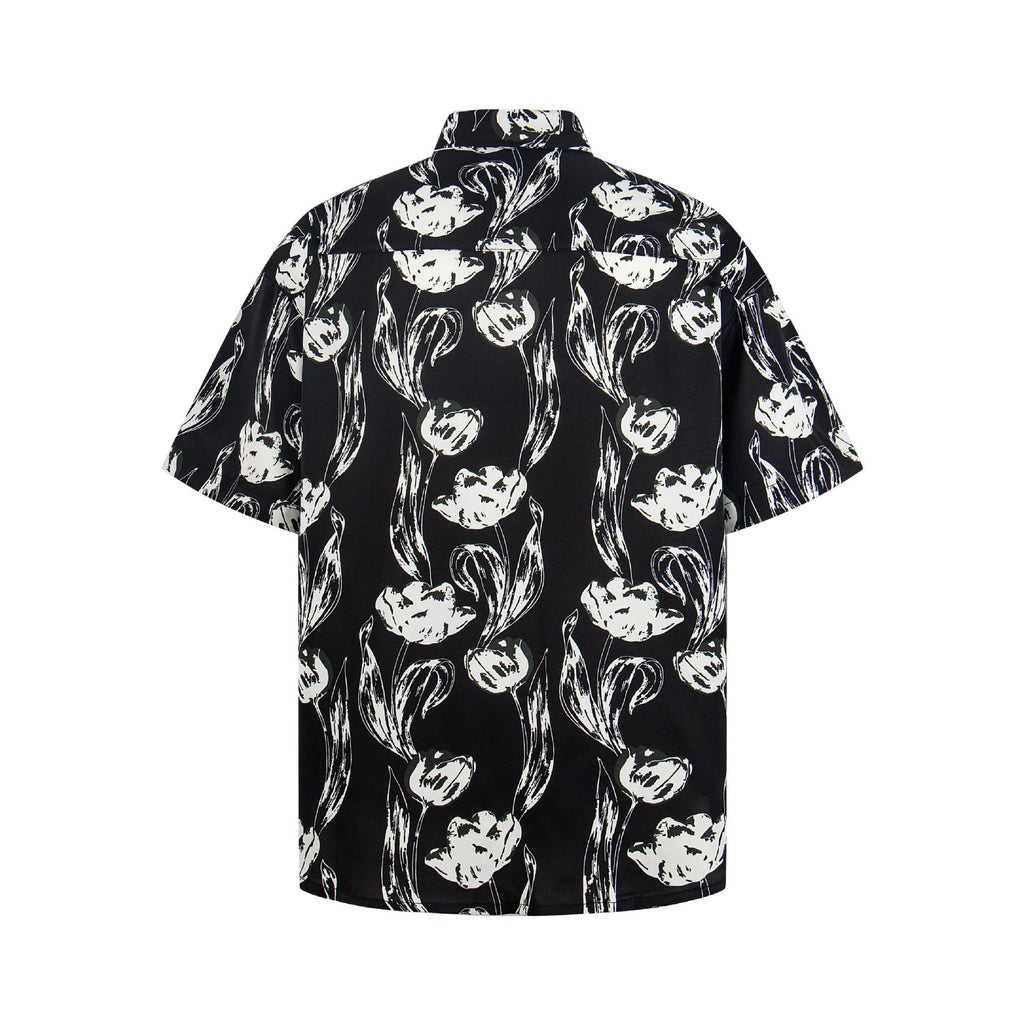 Floral printed short sleeved shirt