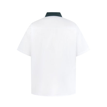 Spotted puppy cat embroidered short sleeved shirt