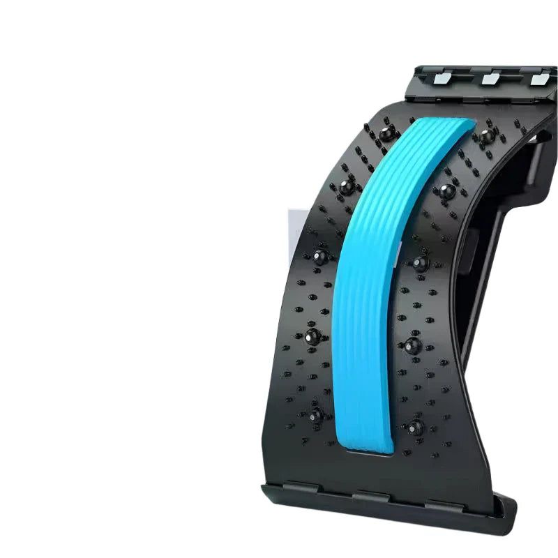 Adjustable Back Stretcher & Massager Lumbar Support Blue-0