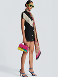 Black Mini Bodycon Dress with Button Tassel For Women, Meatpacking District, BYMANYC New York.-1