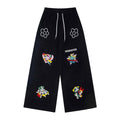 Cartoon embroidery workwear pants