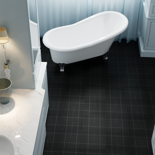 12 x 12 inch black interlocking deck tiles, plastic waterproof, weighing up to 6613 pounds, with a rose pattern pack of 12 by eprolo