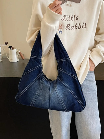 Bolso de hombro vaquero en forma de media luna