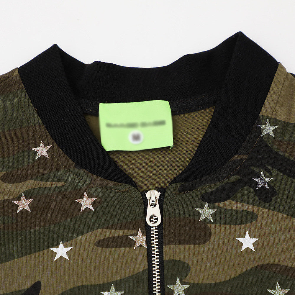 Full printed star camouflage short sleeved shirt