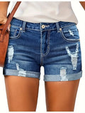 Shorts en jean élastique pour femme