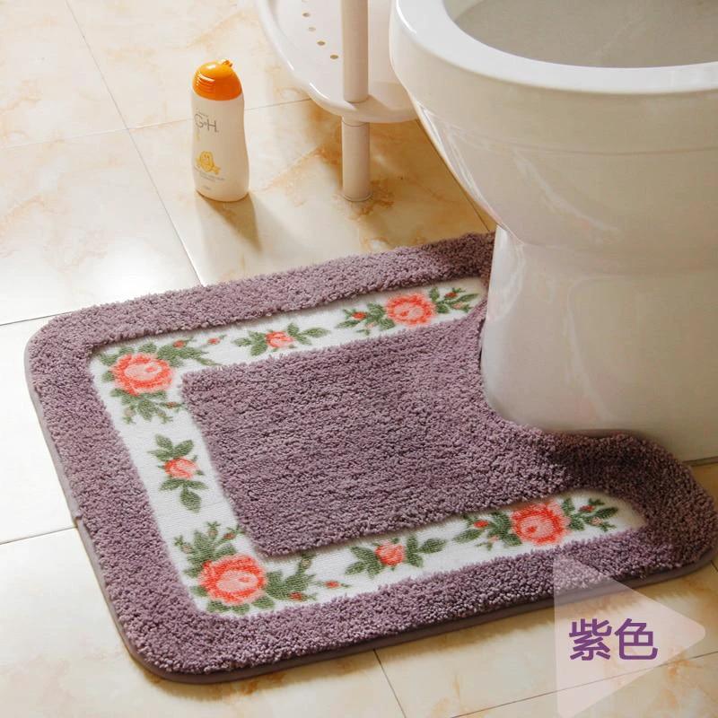 Shower Pad Mat Rug Bathroom Mats Set Coral Velvet Soft Toilet Carpet by eprolo