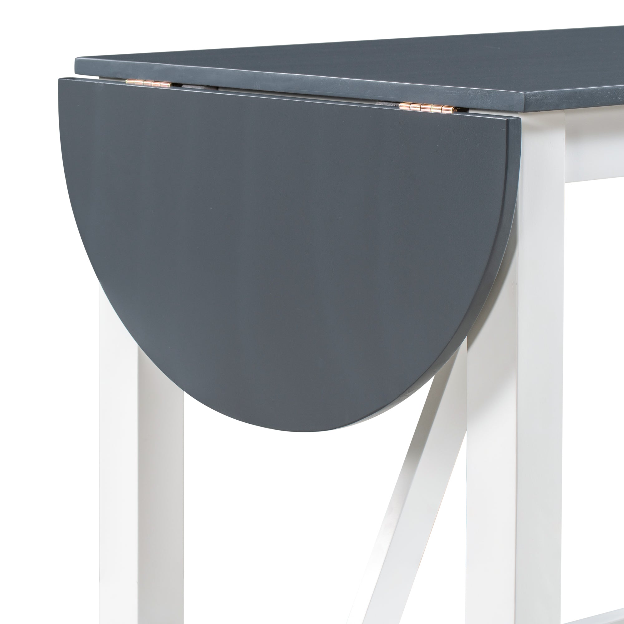 Juego de mesa de comedor de altura de mostrador de madera de 3 piezas con hojas abatibles