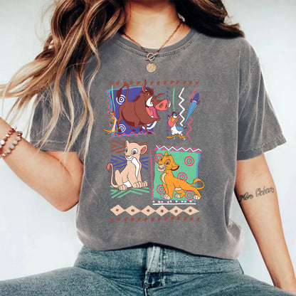 Washed and used T-shirt cartoon T-shirt top