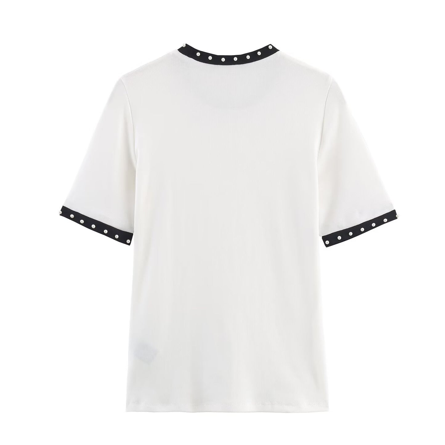 T-shirt polyvalent pour femme avec perles artificielles
