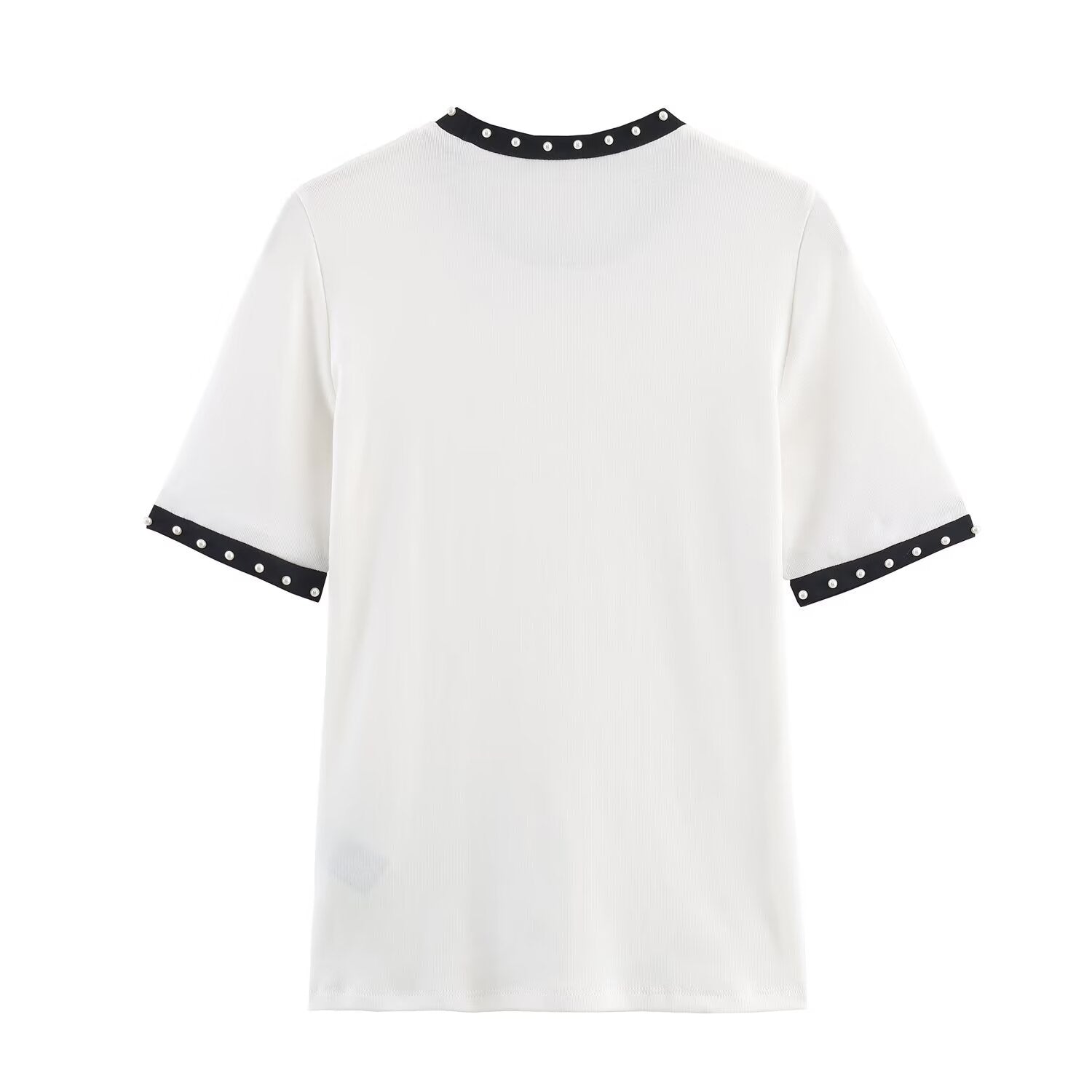 Versatile artificial pearl T-shirt for women
