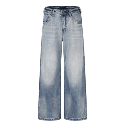 Pantalones de mezclilla blancos degradados desgastados