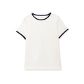 Short sleeved round neck contrasting T-shirt